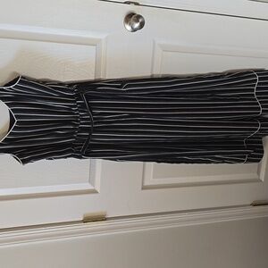 As U Wish Black and White Striped Pantsuit